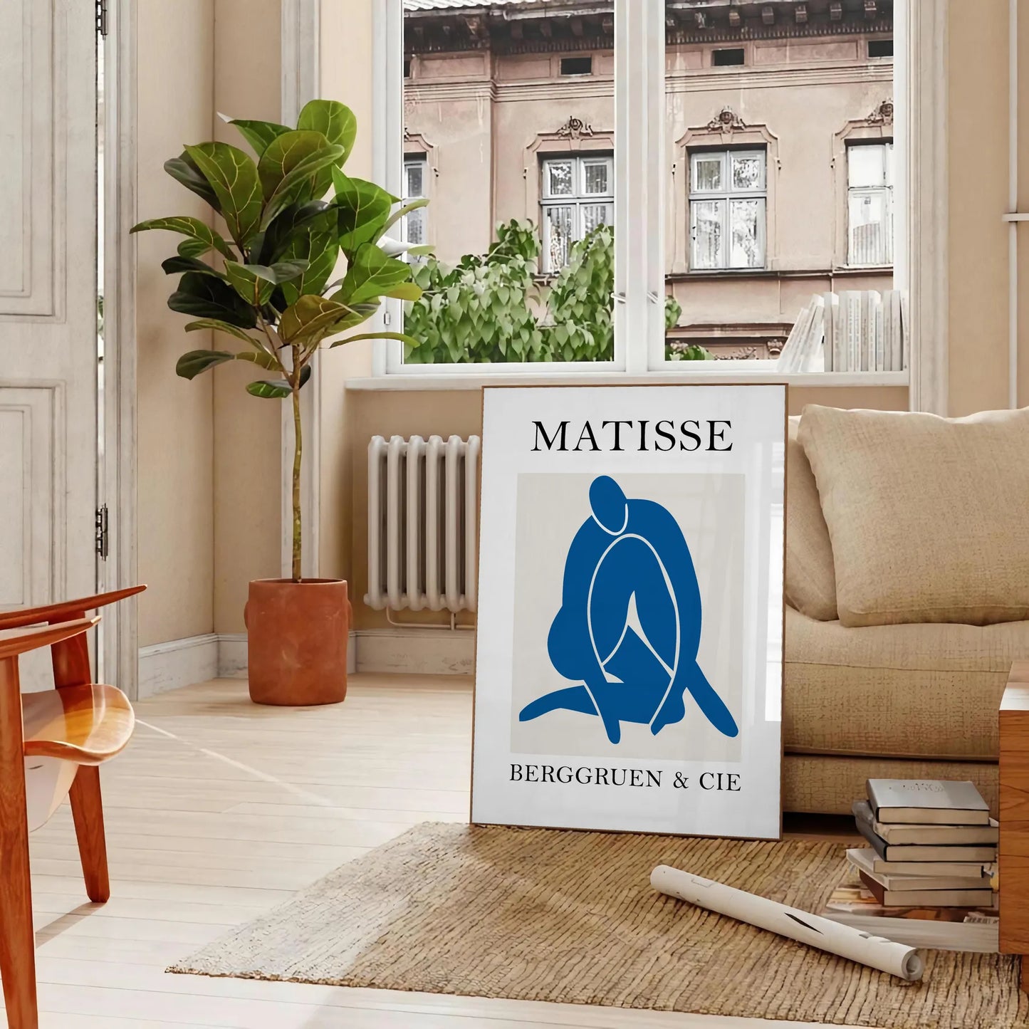 space elegant Matisse wall art iconic papier découpés style graceful gray white hues captivating poster ideal artwork gift choice standalone print