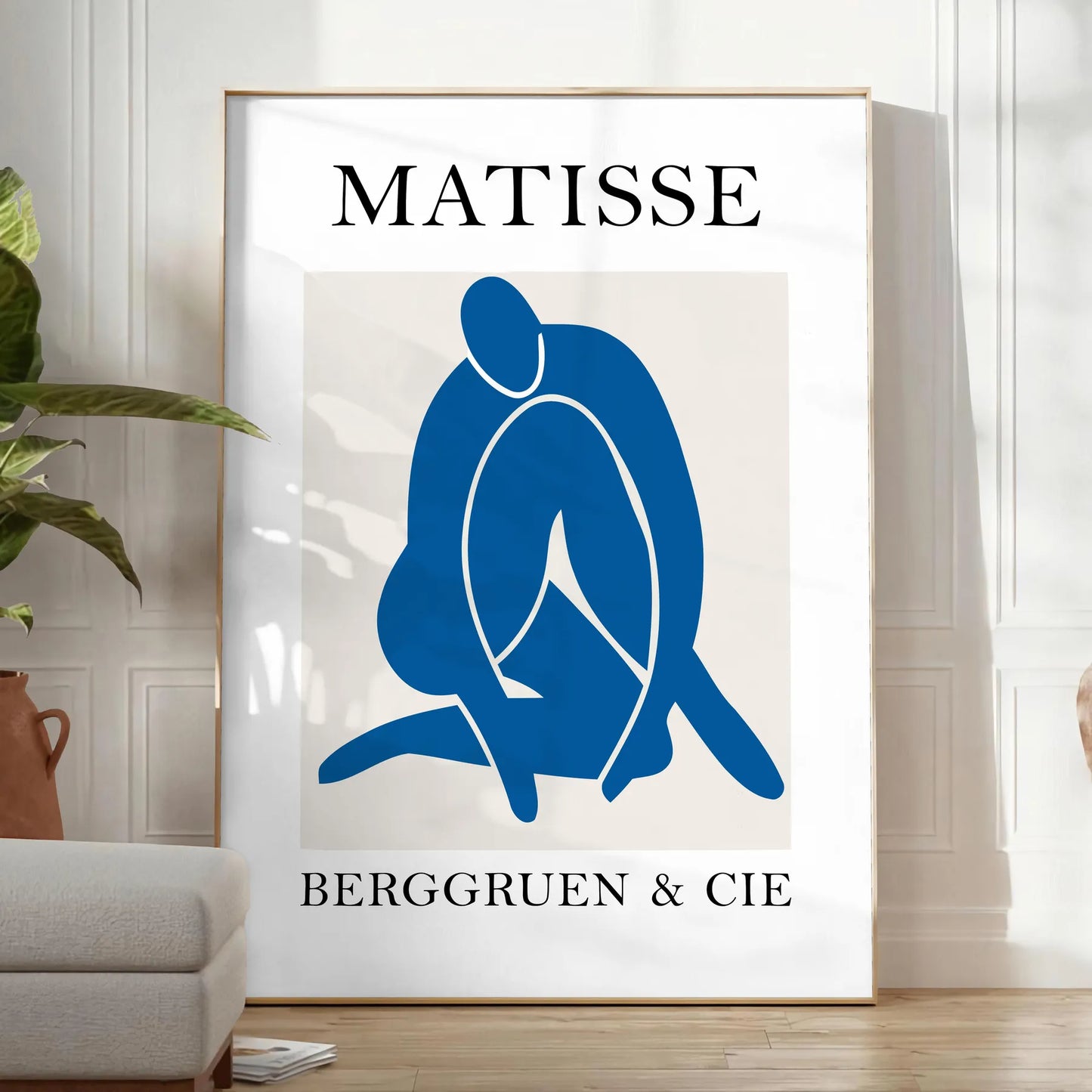 space elegant Matisse wall art iconic papier découpés style graceful gray white hues captivating poster ideal artwork gift choice standalone print