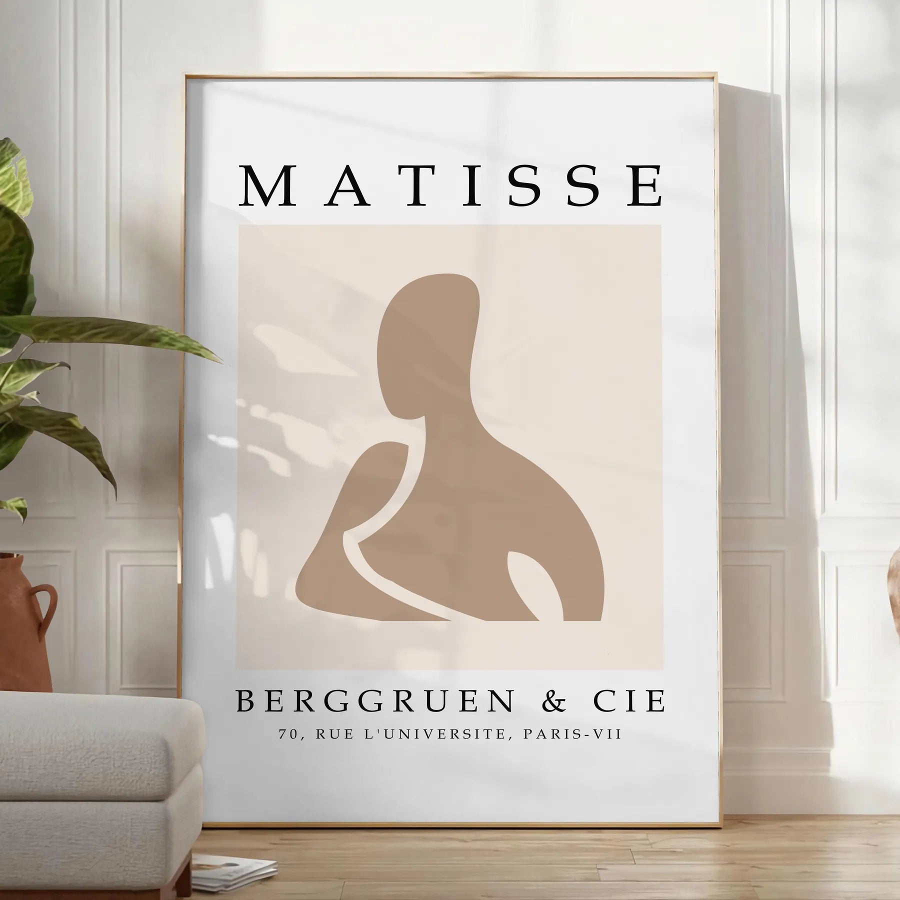 space stunning Henri Matisse wall art poster essence iconic papier découpés gift gray white artwork elegance room sizes A4 cm A0 decor today